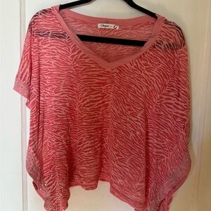 Umgee Coral Zebra Print Top